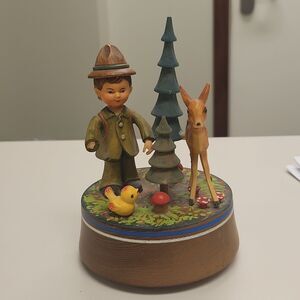 Vintage Music Box By Anri Hand Crafed Hand Painted Moulin Rouge Music